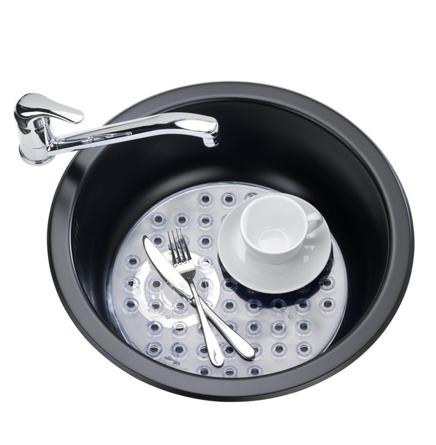 Covoras rotund pentru chiuvetă Kristal WENKO, protecție transparentă reduce stropirea cu apă