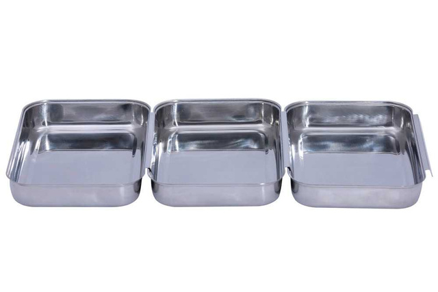 Set 3 tavi servire/preparare, Inox, 22x16x3 cm