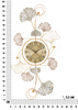 Ceas de perete decorativ LEAVY cu ornamente metalice sub formă de frunze, 102 × 52,5 cm
