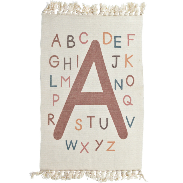 Covor copii Litere, cifre, cu franjuri, 60 x 90 cm
