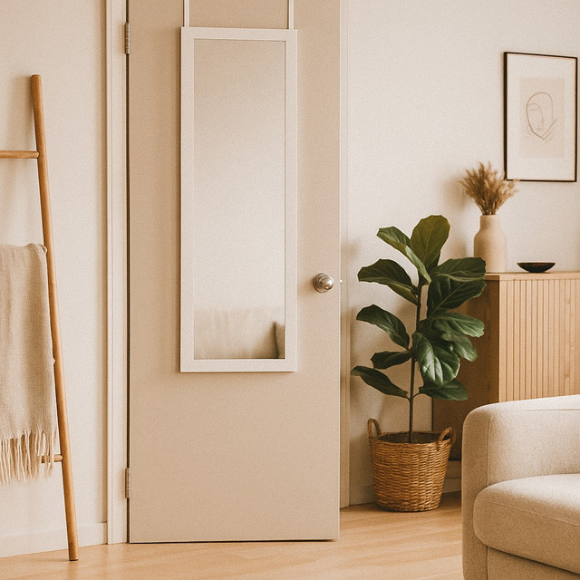 Oglindă pentru ușă AINA, 36 x 110 cm, albă