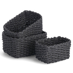 Set 3 cosuri depozitare, hartie impletita