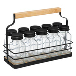 Organizator pentru condimente în formă de coș, 10 borcănele