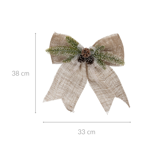 Funda de iuta cu ramuri si conuri de pin, 33 x 38 cm