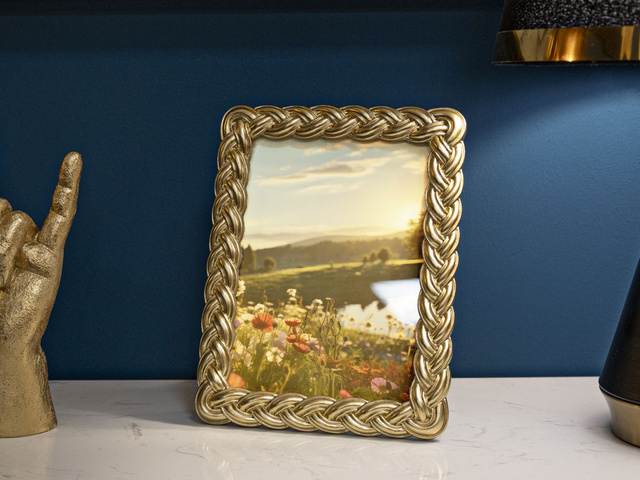 Ramă aurie cu stucco, 19 x 24,5 cm