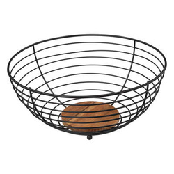 Cos de fructe metalic, negru, Ø 28 cm