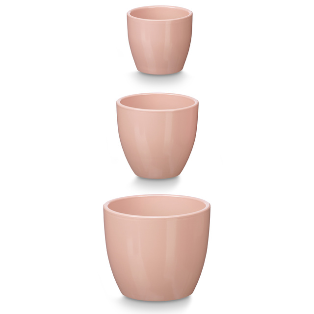 Set ghivece rotunde cu flori Ø 14, 17, 22 cm