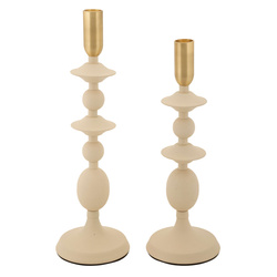 Set de 2 suporturi pentru lumânări GEMINI din metal, înălțimi 29 cm & 33 cm