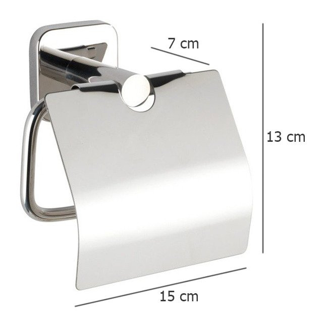Suport hârtie igienică MEZZANO, Argintiu, 15x13x7 cm, WENKO