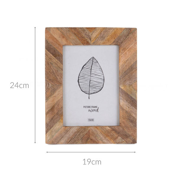 Ramă foto din lemn de mango PATCHWORK, 19 x 24 cm