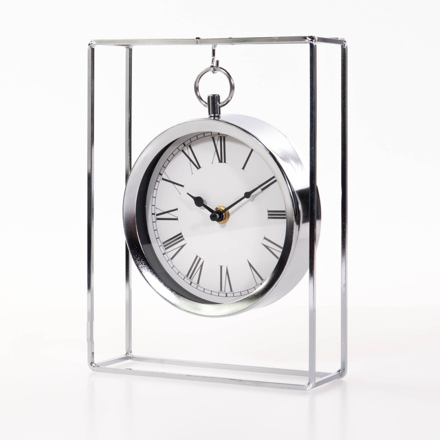 Ceas de masa pe suport metalic, 25 cm