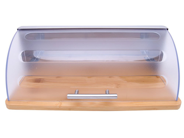 Cos servire pentru paine, Secret de Gourmet, 37x27x15 cm, Lemn, Maro/Transparent