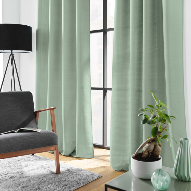 Cortină cu inele 140 x 260 cm SOLINE, verde