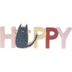 Decor pentru camera unui copil Inscripție și un pisoi, lemn, 28 x 2,5 x 12 cm