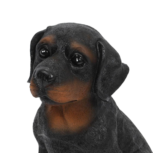 Figurina de gradina a unui caine, inaltime 27 cm, din piatra artificiala