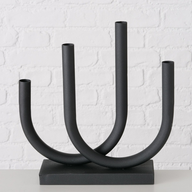 Suport de lumanare din metal Tonis, 34 x 33 cm, negru