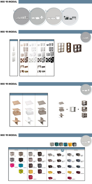 Raft decorativ gri cu 6compartimente