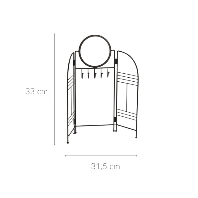 Suport pentru bijuterii cu oglindă, metal