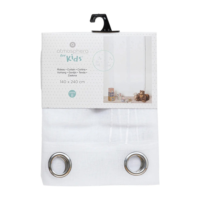 Perdea cu inele si stele brodate ETOILES, 140 x 240 cm