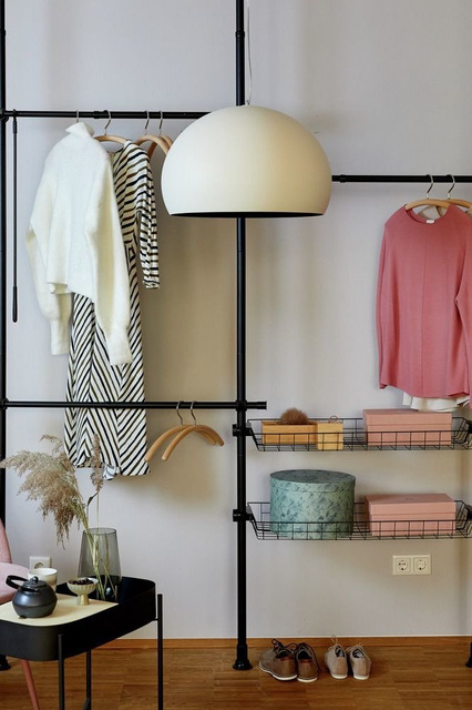 Sistem de garderobă telescopic HERKULES BASIC, dublu, negruu, WENKO