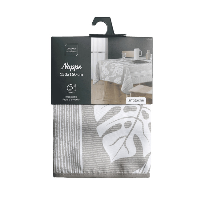 Fata de masa patrata din poliester cu imprimeu AMBRINE, 150 x 150 cm