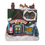 Decoratiune de Craciun Casa de iarna, iluminata LED, 15 x 12,5 x 9,5 cm