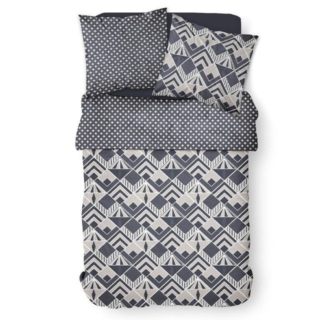 Lenjerie de pat din bumbac Winter, reversibila, 220 x 240 cm