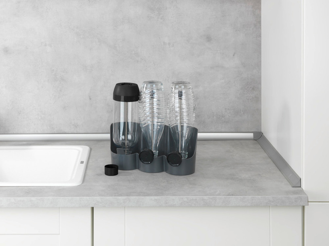 Suport scurgere si uscare sticle FILIA, 29 x 27 x 12,5 cm, Negru, WENKO