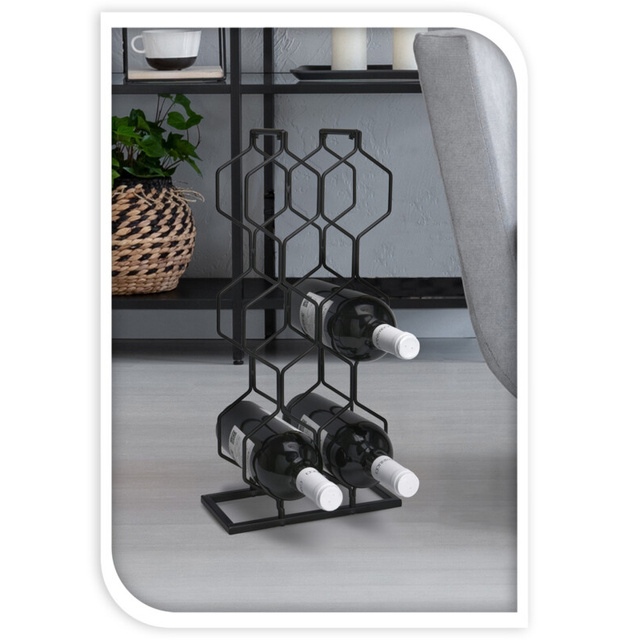 Raft metalic pentru 8 sticle de vin, inaltime 48 cm