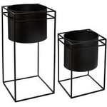 Set suport pentru flori modern din metal, 2 bucăți, negru