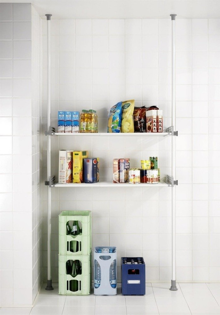 Raft telescopic de bucătărie și baie, HERKULES Rafturi duble pentru dulap, 2 nivele, WENKO