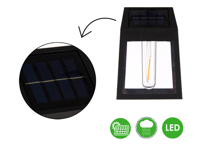 Lanterna solara de gradina LED, bec industrial, 9,3 x 6,6 x 13 cm