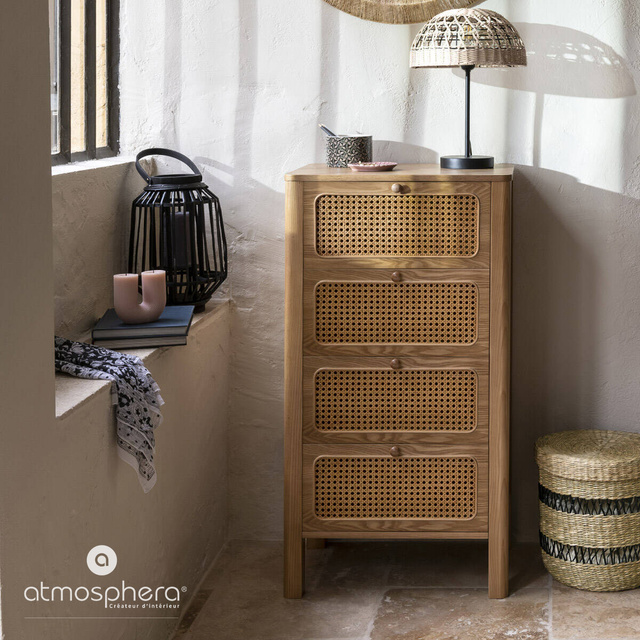 Comoda cu sertare din răchită vieneză TIRIA, 103 x 55 cm