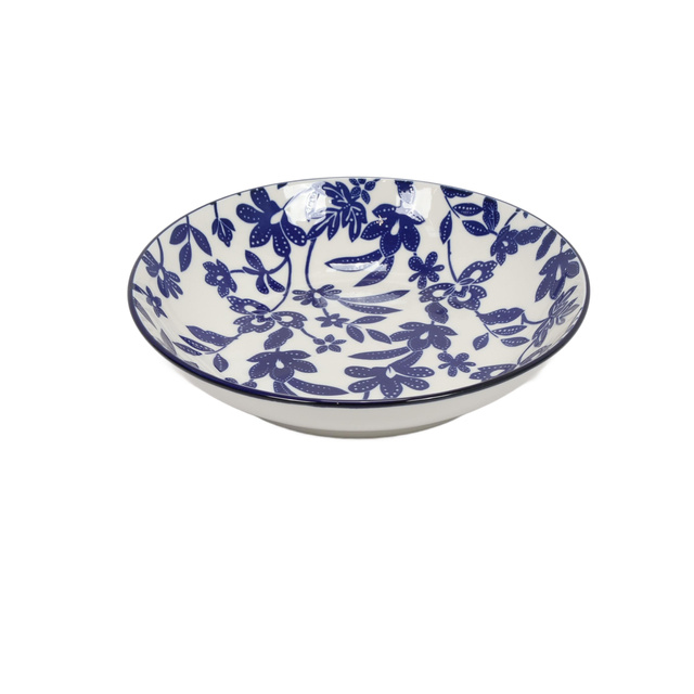 Farfurie adanca din portelan MARIA, model floral, Ø 20 cm