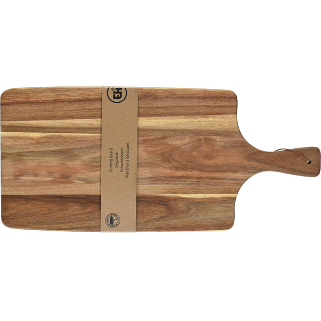 Tăviță de tăiat din lemn de acacia, cu mânere, 55 x 25 x 1,6 cm