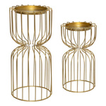 Set suporturi metalice pentru lumanari, aurii