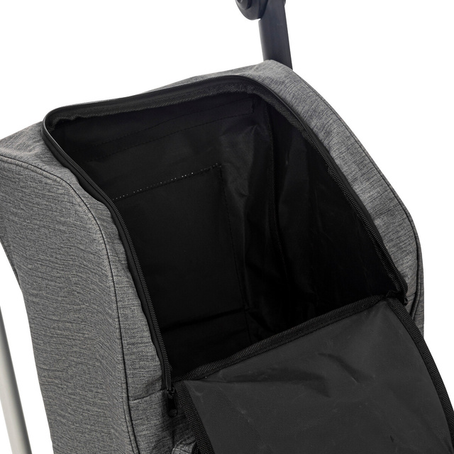 Carucior de cumparaturi pe roti stabile, gri, 46 l