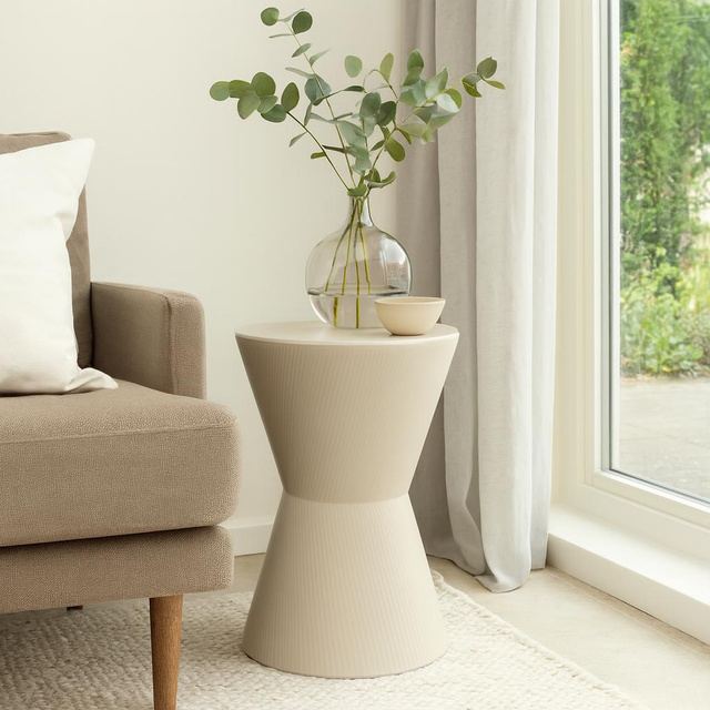 Meseu lateral pentru canapeaua tip totem TOME, Ø 29 x 45 cm, crem.