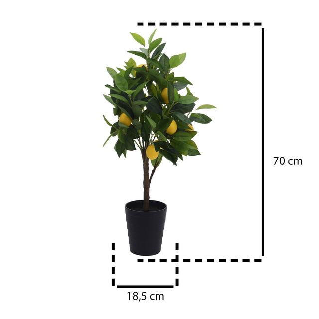 Plantă artificială în ghiveci, lămâi, 70 cm