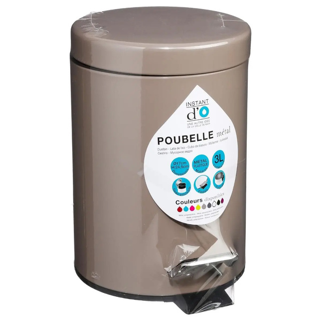 Cos de gunoi din otel, 3L, Maro