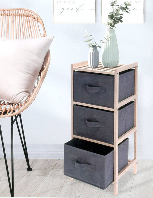 Raft pliabil cu sertare textile, 65 cm