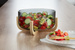 Bol de salata ARHA, 24 cm, sticla, cu suport din lemn