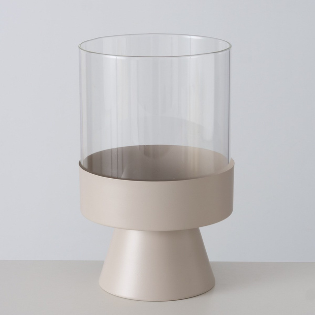 Sfeșnice din sticlă Pallas, picior metalic, 2 buc