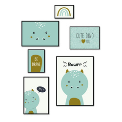 Postere pentru camera copiilor THE KING OF THE JUNGLE, 6 rame