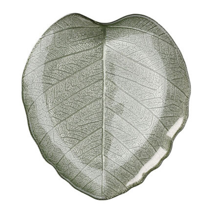 Farfurie de sticla pentru prajituri LEAF, 28 cm