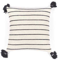 Perna din bumbac cu ciucuri Dotted line, 45 x 45 cm