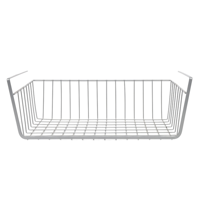 Coș suspendat pentru fructe, metalic, gri deschis, 40 x 25,5 x 14,3 cm