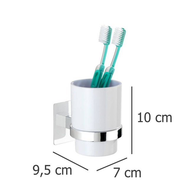 Pahar pentru periuță de dinți QUADRO cu mâner Turbo-Loc, WENKO