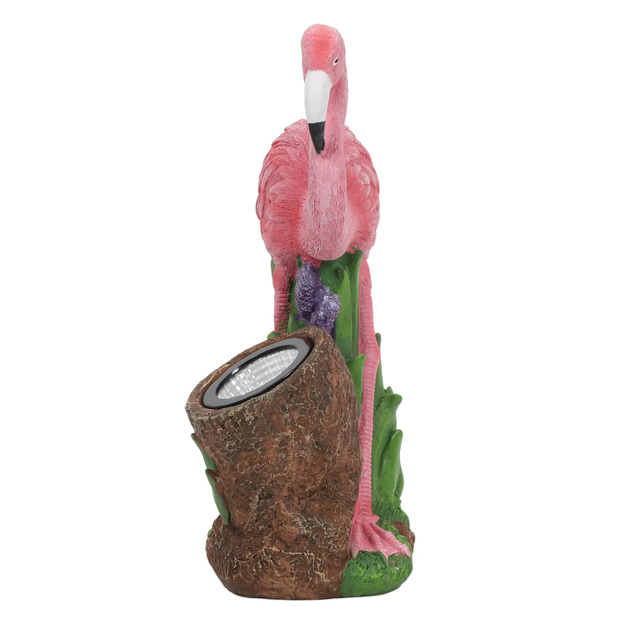 Figurină flamingo de grădină cu reflector, 24 x 24 x 10,5 cm