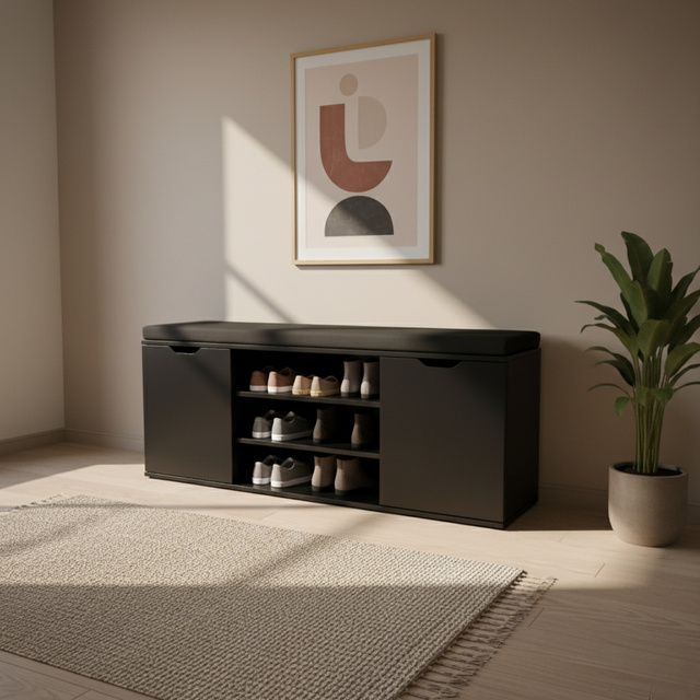 Dulap pentru pantofi cu loc de șezut PORTA, 103 x 30 x 46 cm